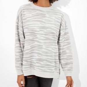 American Eagle Oversized Crewneck, Zebra Print